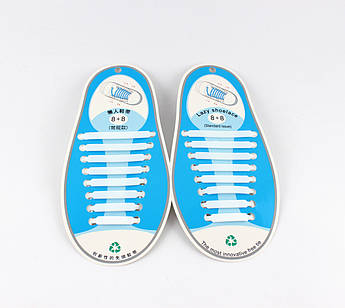 Силіконові антишнурки lazy shoelace ліниві шнурки 8 шт, білі (111582)