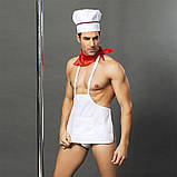 Чоловічий еротичний костюм кухаря "Умілий Джек" S/M: сліпи, фартух, хустка і ковпак, фото 5