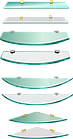 Полка прямокутна радіусна скляна 600ммх120ммх6мм, прозора з кріпленнями., фото 5