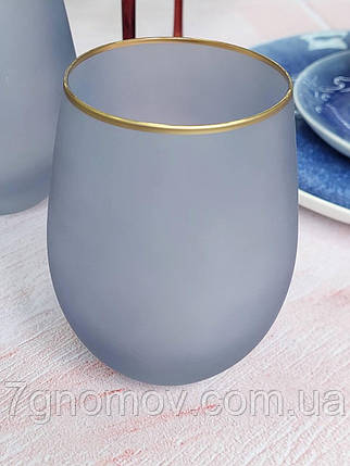 Склянка для напоїв з сірого матового скла Строгість 500 мл 6, фото 2