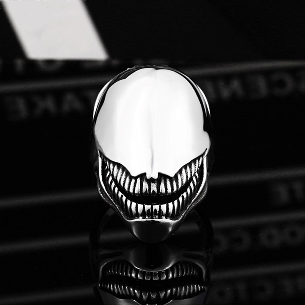 Кільце печатка персень чоловіче сталеве XENOMORPH з медичної неіржавкої сталі 316L з Черепом 10 (20)