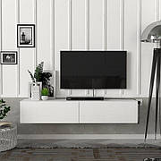 Тумба для ТВ настінна, тумба під телевізор, підставка під ТВ, TV тумбочка,   ТВТ-13, Білий