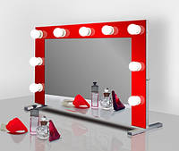 Влагостойкое зеркало Hollywood T Color для грима и макияжа, настольное 650*450 мм, червоний