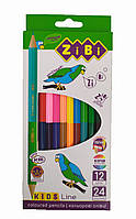 Цветные карандаши Double, 12 шт. , KIDS LINE /192/ ZB.2463 irs