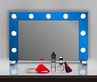 Влагостойкое зеркало Hollywood T Color для грима и макияжа, настольное 600*600 мм, блакитний