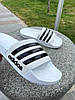 Тапочки Adidas white Адідас білі чоловічі сланці тапки шльопанці білі літні гумові 40 - 46, фото 4
