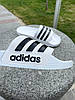 Тапочки Adidas white Адідас білі чоловічі сланці тапки шльопанці білі літні гумові 40 - 46, фото 5