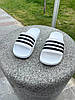 Тапочки Adidas white Адідас білі чоловічі сланці тапки шльопанці білі літні гумові 40 - 46, фото 7