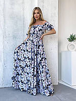 Женское длинное летнее платье сарафан  Ткань софт Размеры 42-48