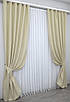 Комплект (2шт. 1,5х2,7м.) готових штор, із тканини  "Ibiza". Колір кремовий. Код 1185ш 33-0024, фото 3