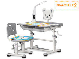 Комплект Evo-kids (стул+стол+полка+лампа) BD-04 G (XL) Teddy c лампой