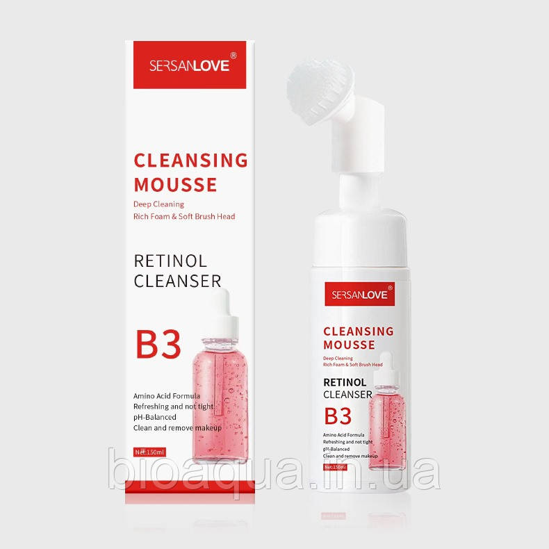 Пінка мус для вмивання Sersanlove Retinol Vitamin B3 150 g (екстракт ретинолу)