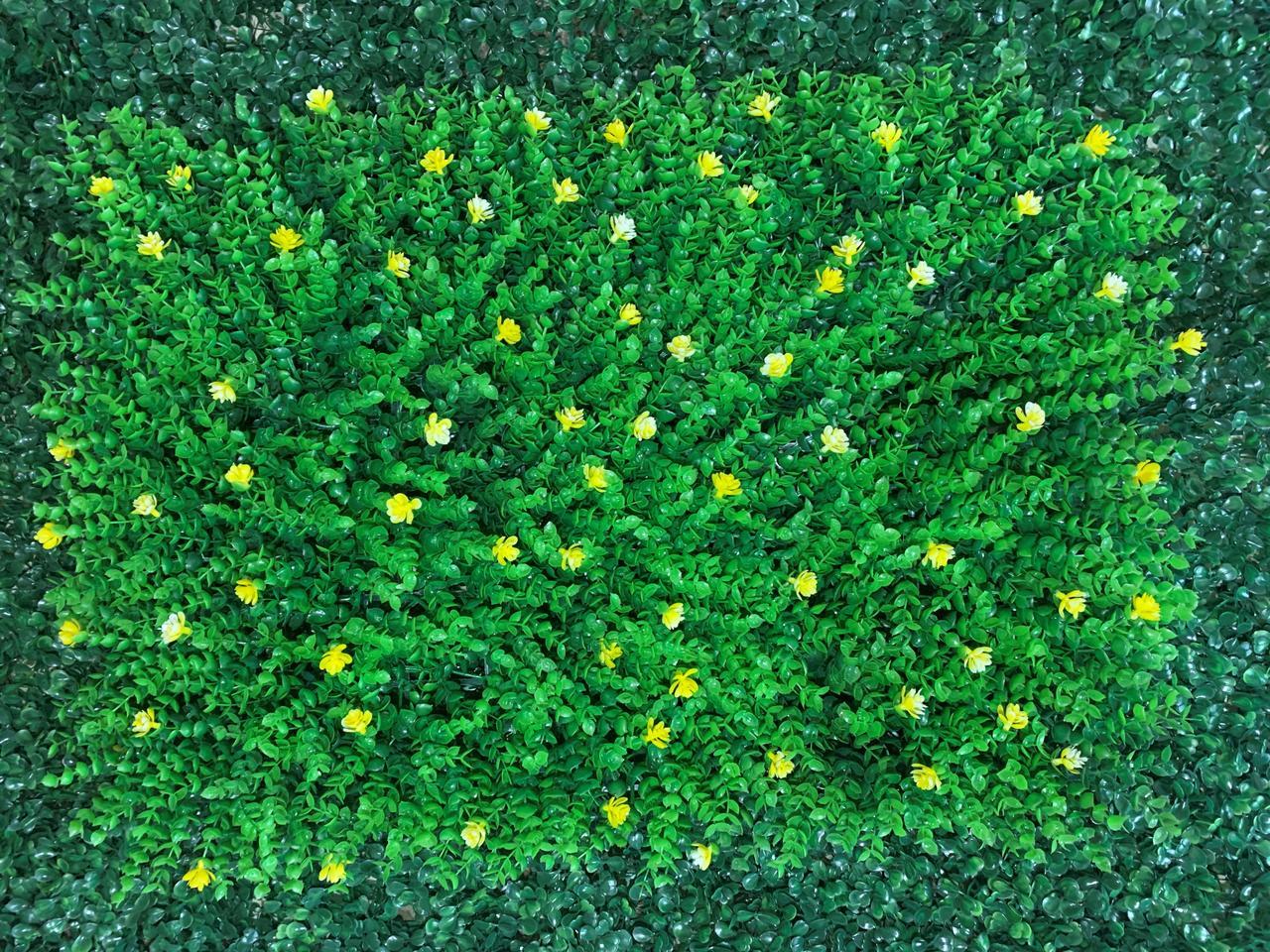 Декоративне зелене покриття "Евкаліпт з квітками" 60x40см, висота 6см