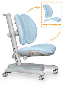 Голубое Регулируемое кресло на колёсах для ребёнка Mealux Ortoback Duo Blue (арт.Y-510 KBL)