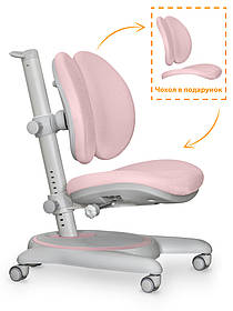 Зручне Регульоване крісло на колесах для дитини Mealux Ortoback Duo Pink (арт.Y-510 KP)