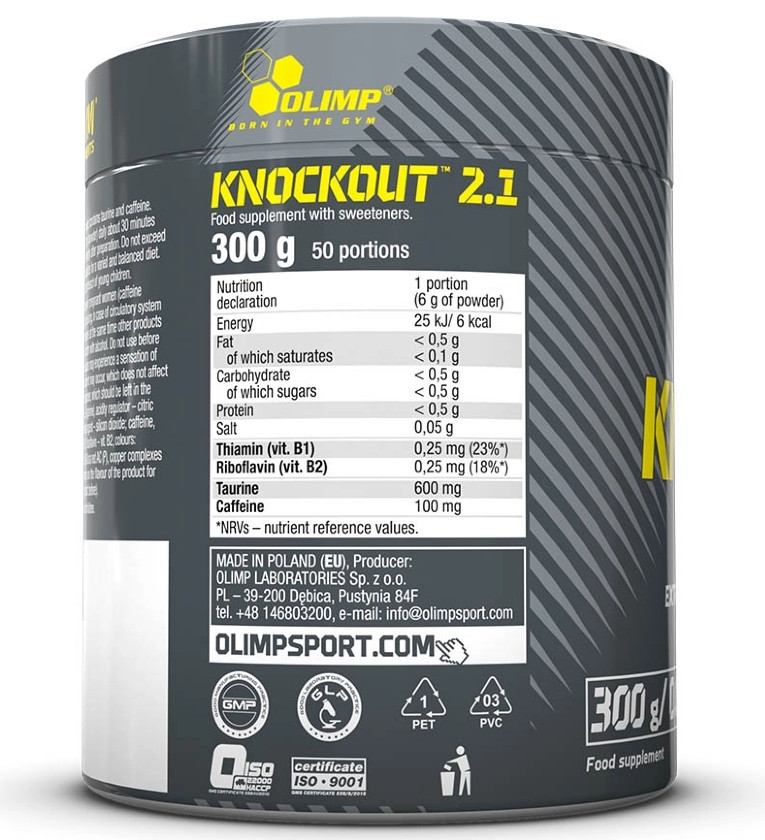 Предтренировочный комплекс OLIMP Knockout 2.1 300г - фото 2 - id-p1858239782