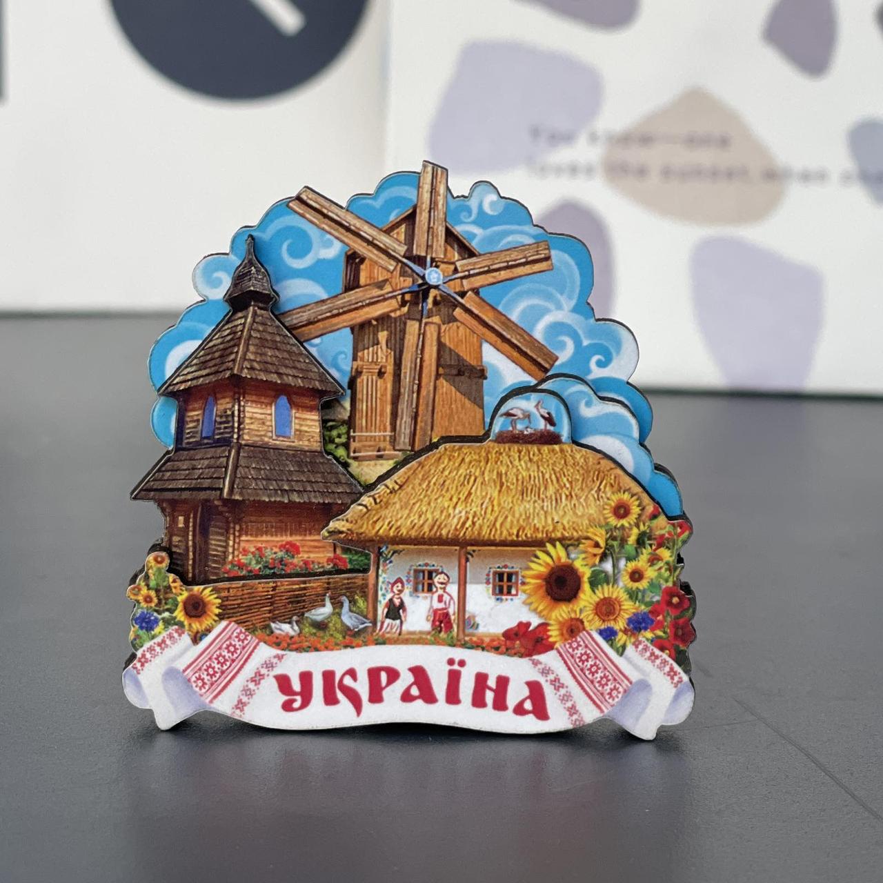 Магніт деревяний "Україна", слойка, фото 1