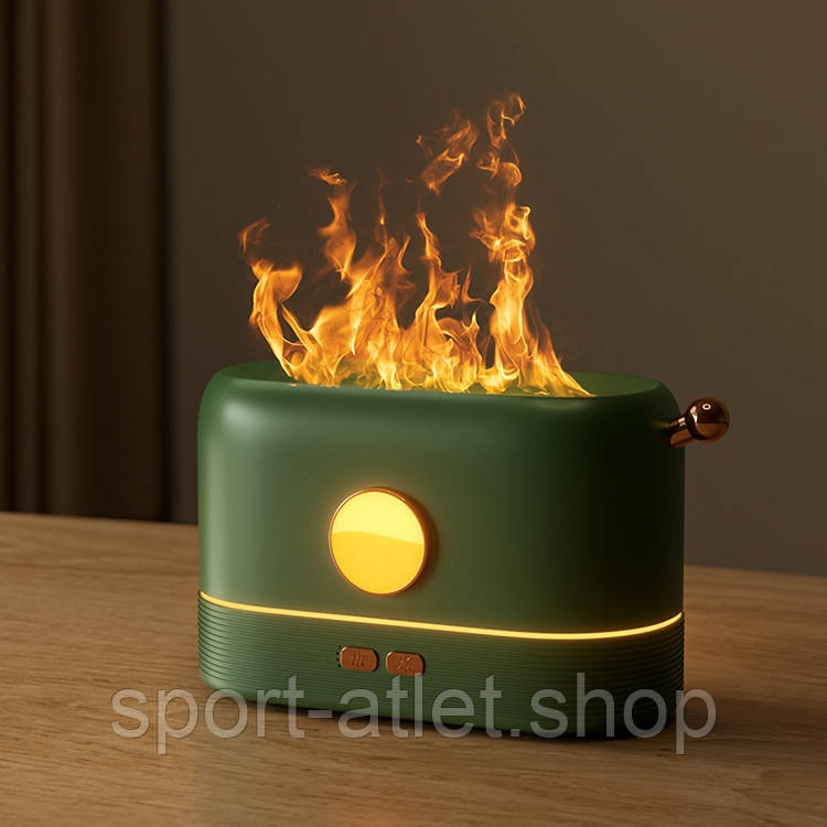 Зволожувач повітря, аромадифузор портативний з імітацією вогню Kinscoter KC-026 200 мл, Green, фото 1