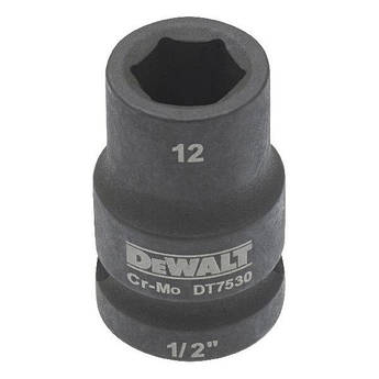 Головка торцева ударна IMPACT посадочне місце 1/2 розмір 12 мм DeWALT DT7530