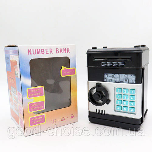 Электронная копилка-сейф с кодовым замком и купюроприемником, Черная ...