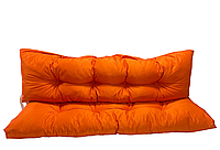 140*51*52-Комплект мягких матрасов на качели с каретной стяжкой на пуговицах, оранжевый