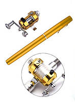 Вудка складана з котушкою та волосінню, телескопічна, Fishing rod in pen case, блешня, вудка ручка