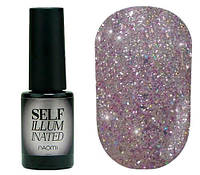 Гель-лак для ногтей Naomi Self Illuminated №25 сиреневое серебро с блестками слюдой и серебром 6 мл (8250Ab)