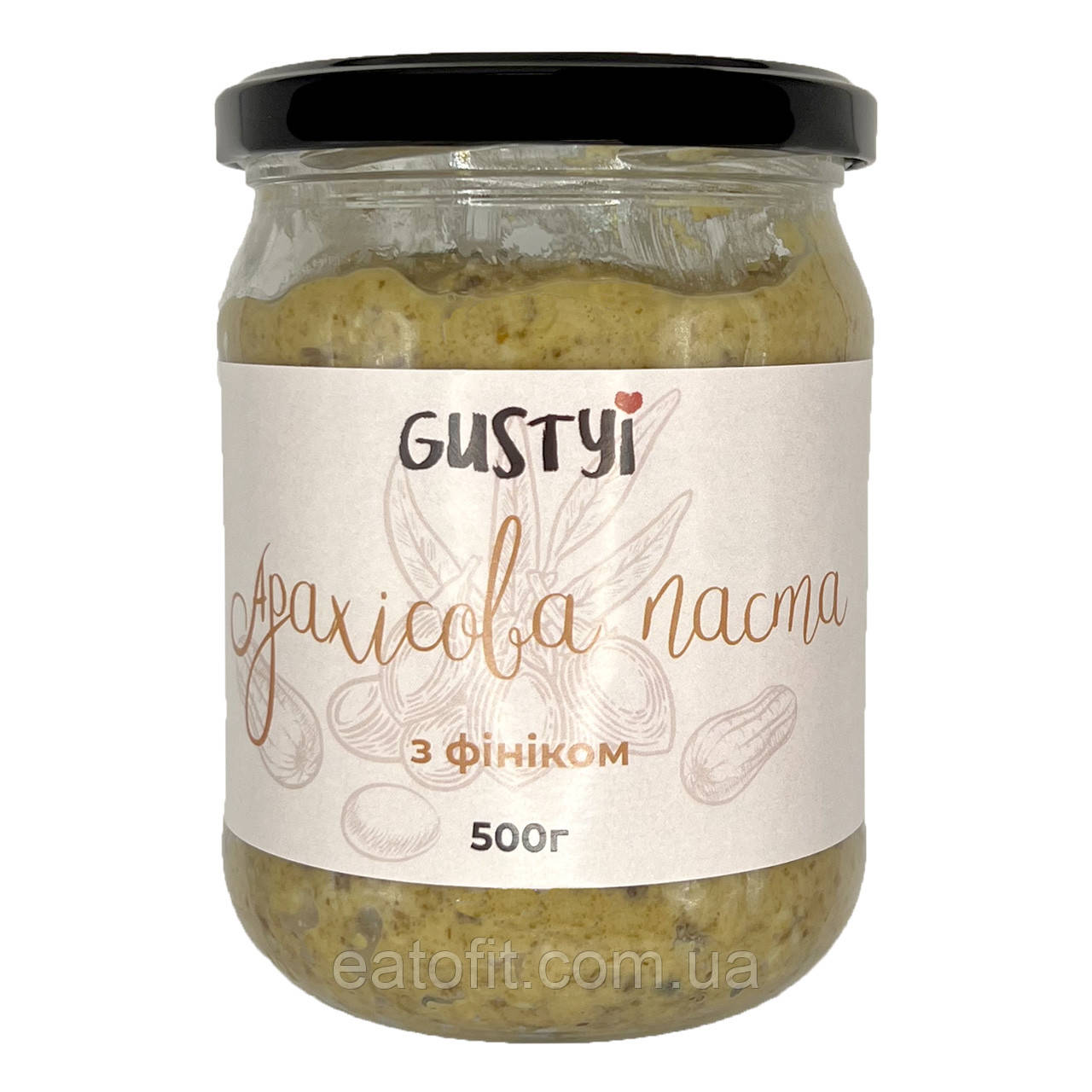 Арахісова паста, з фініками, ТМ Gustyi, 500г
