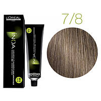 Крем-краска для волос L'Oreal Professionnel INOA 7/8 Блонд мокко 60 мл (4703Ab)