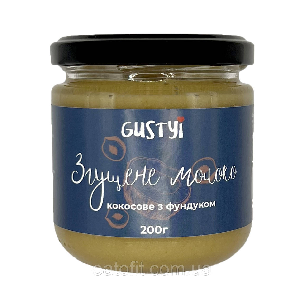 Кокосове згущене молоко з фундуком, ТМ Gustyi, 200г