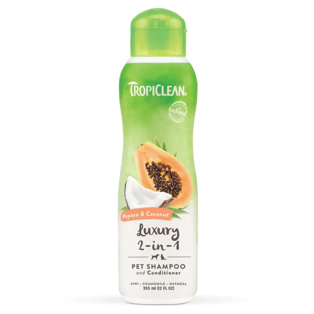 Шампунь-кондиціонер для котів та собак TropiClean «Papaya & Coconut» (Папайя та кокос) 355 мл, фото 1