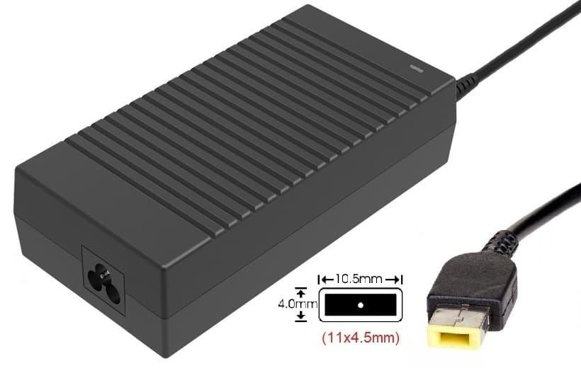 Блок питания для ноутбука Lenovo 20v 8.5a 170w Square tip 11.0x4.5mm (+pin) + Сетевой кабель (Kolega-Power) - фото 1 - id-p1859163808