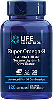 Life Extension Super Omega-3 EPA/DHA Fish Oil Sesame Lignans & Olive Extract / Рыбий жир 120 капсул