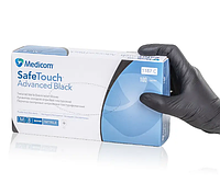 Перчатки нитриловые Medicom SafeTouch Advanced 5.0 M Черние 100 шт (20064Ab)