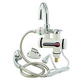 Нагрівач проточний електричний WATER HEATER MP-5208 кран водонагрівач із душем для проточної води, фото 2