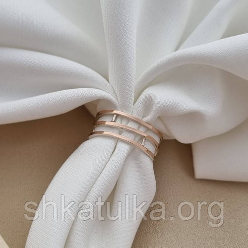 Срібна каблучка із золотими пластинами широка