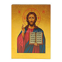 Икона Иисус Христос Cпаситель писаная на холсте 19 Х 26 см
