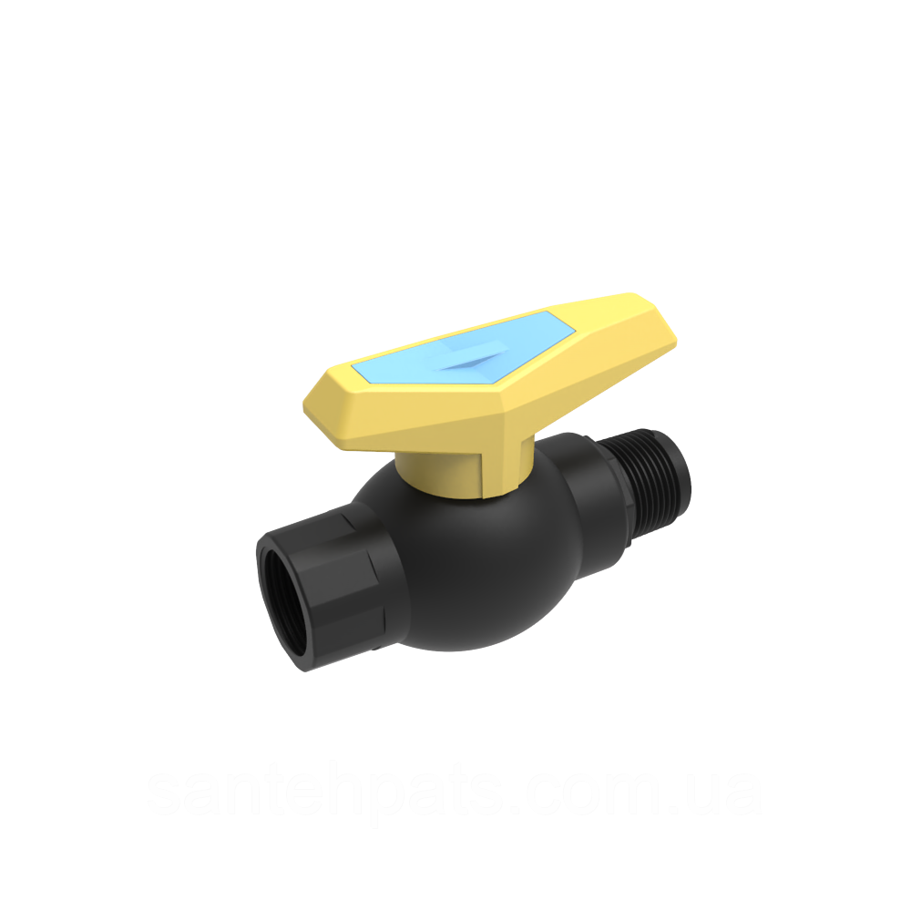 Кран пластмасовий 1" внутрішня-зовнішня різьба, фото 1