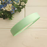 Репсова стрічка 1.2 см колір м'ятний 18 м, фото 2