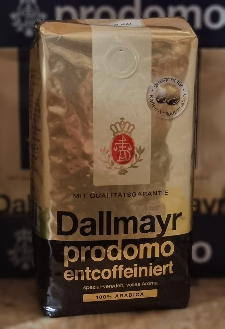 Кава в зернах без кофеїну Dallmayr Prodomo Entcoffeiniert 500 г Німеччина