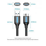 Кабель Vention USB - micro USB Type-B (M/M), PVC, Round nickel-plated, 0.5 м, Black (COPBD), фото 2