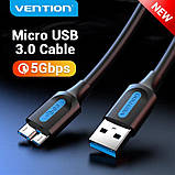 Кабель Vention USB - micro USB Type-B (M/M), PVC, Round nickel-plated, 0.5 м, Black (COPBD), фото 4