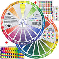 Колірне коло Іттена для дизайнерів ПРОФЕСІЙНЕ для поєднання кольорів 23см. Українська мова