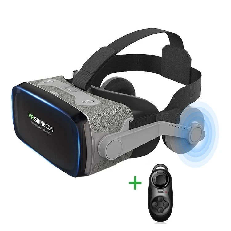 Окуляри віртуальної реальності VR Shinecon G07E з навушниками для смартфонів + пульт, фото 1