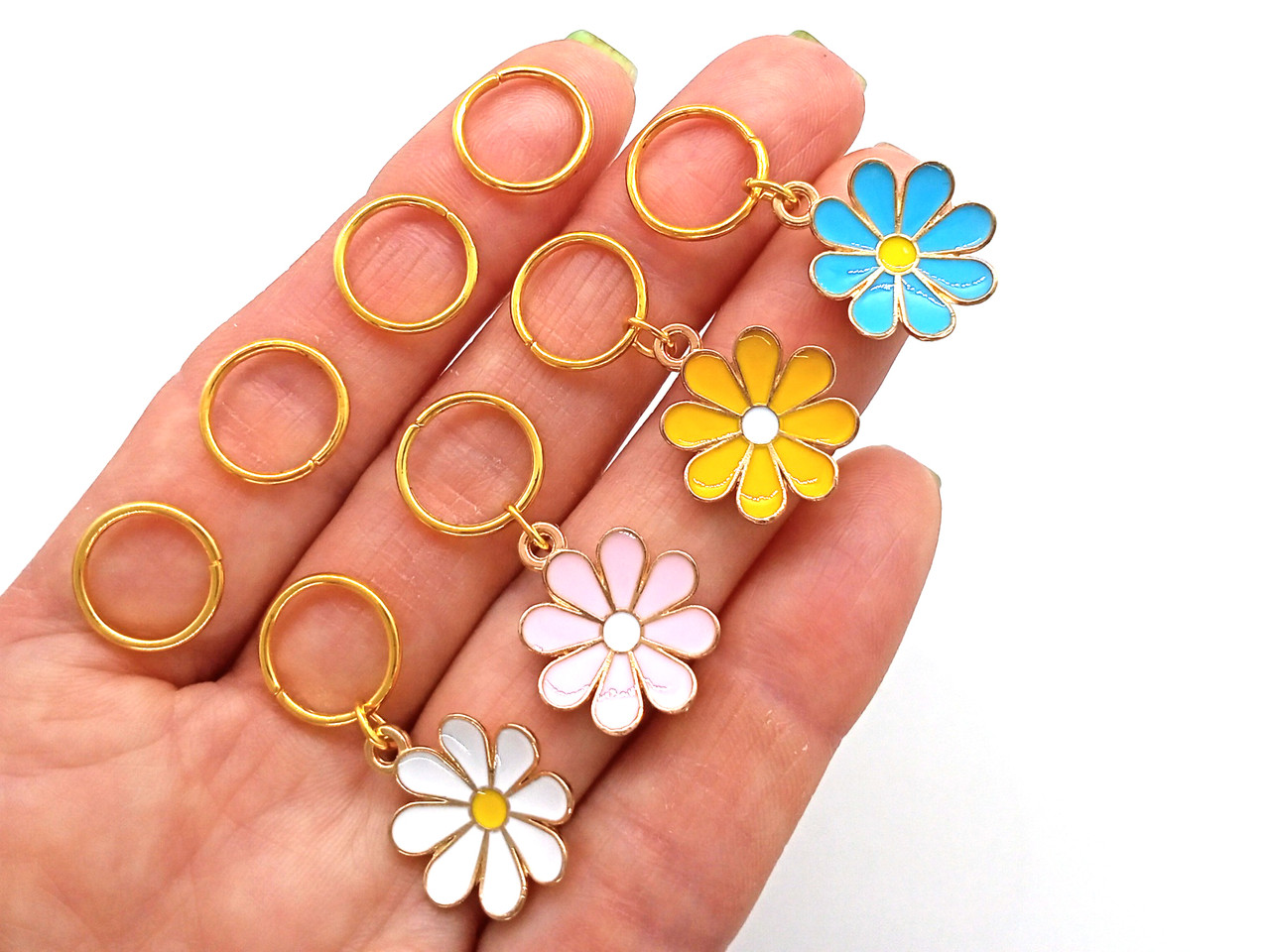 Ромашкове поле — пірсинг для волосся #412, набір золото, набір (8 шт.), фото 1