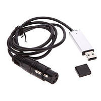 Кабель перехідник USB - DMX, DMX512 контролер, довжина 1 м, сумісність з Windows та Unix системами