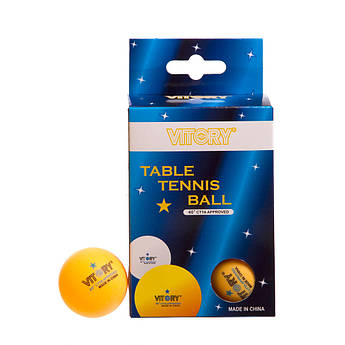 Набір м'ячів для настільного тенісу VITORY 1* 40+ MT-1891-Y 6шт, Жовтий, Розмір (EU) — 1SIZE