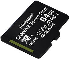 Карта пам'яті microSDXC Kingston Canvas Select Plus 64 GB Class 10 А1 UHS-1, фото 4