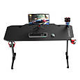 Геймерський ігровий стіл ULTRADESK Frag Desk Black PRF, фото 5