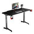 Геймерський ігровий стіл ULTRADESK Frag Desk Black PRF, фото 8